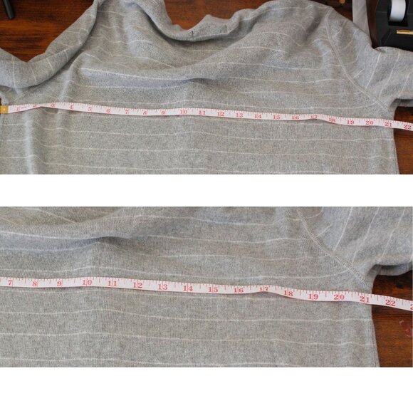 Express Men's Gray Stripes Sweater Cardigan Sz M Button Up Academia Preppy NWOT - Picture 5 of 6